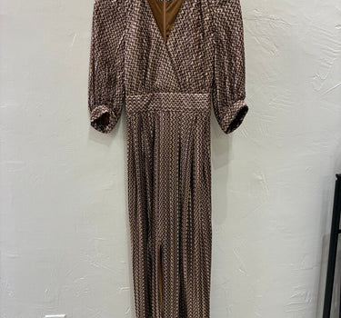 ba&sh Chevron Metallic Midi Dress