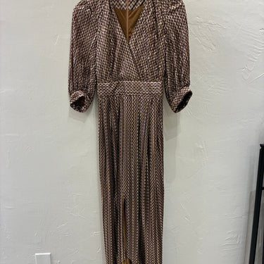 ba&sh Chevron Metallic Midi Dress