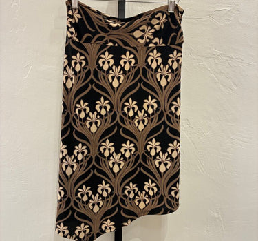 BCBG Vintage Floral Asymmetrical Midi Skirt