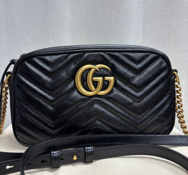 Gucci Black Matelassé Leather Crossbody Bag