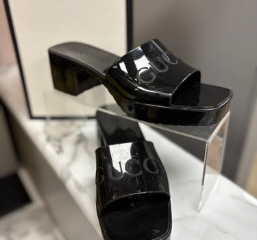 Gucci Black Platform Slide Sandals