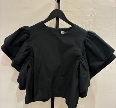 Zara Black Puff Sleeve Top
