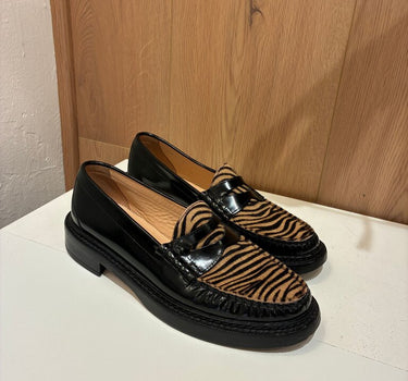 J.Crew Black and Zebra Print Loafers