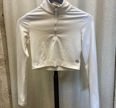 Vuori White Long Sleeve Zip-Up Top