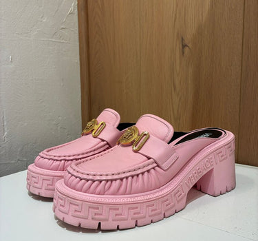 Versace Pink Platform Mules