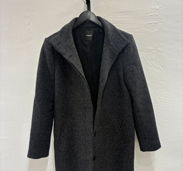 Theory Women's Black Wool Blend Coat