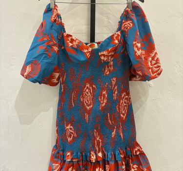 Farm Rio NWT Floral Smocked Dress with Puff Sleeves
