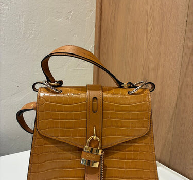 Chloé Crocodile Embossed Aby Day Handbag