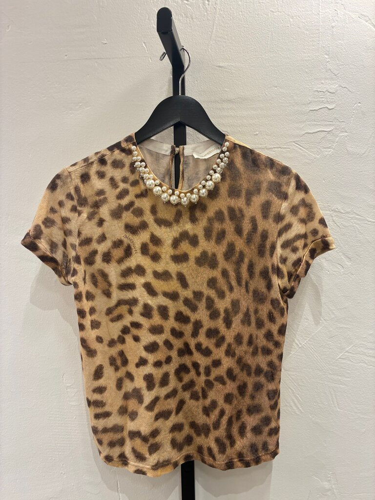 Zimmermann Crush Leopard Linen Tee