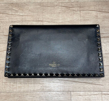 Valentino Garavani Black Leather Clutch Bag