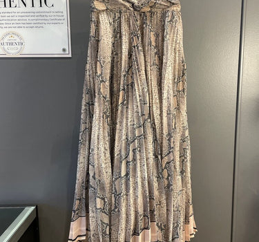 Women's Pleated Snake Print Maxi Skirt