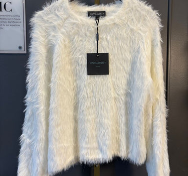 Cynthia Rowley White Faux Fur Sweater