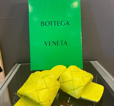 Bottega Veneta Yellow Slide Sandals Sz 38 1/2