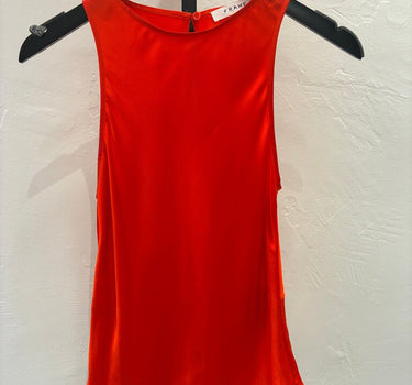 Frame orange silk sleeveless top