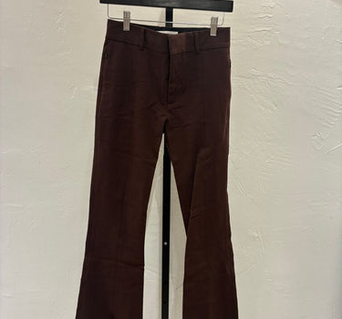 Frame brown high rise pant w/ zipfly