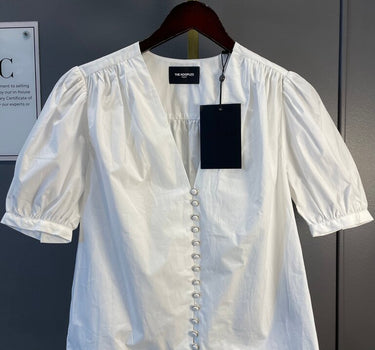The Kooples White Puff Sleeve Top