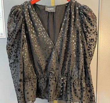 Star-Print Puff Sleeve Top