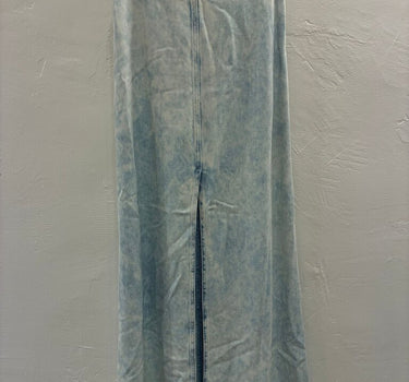 IRO Light Wash Denim Midi Skirt