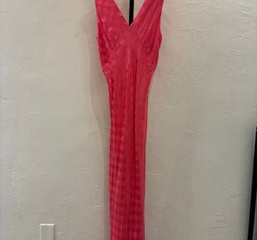Jen's Pirate Booty pink checkered maxi dress