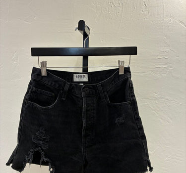 AGOLDE Black Denim Cutoff Shorts