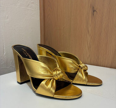 Saint Laurent Gold open toe Heels
