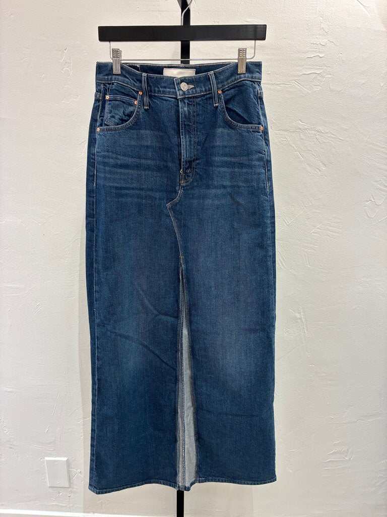 Mother Bombshell denim maxi skirt w/ slit