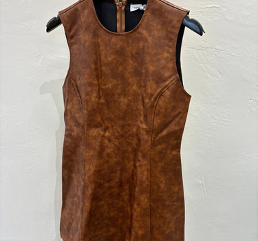 WeWoreWhat NWT Brown Faux Leather Dress