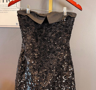 NWT Black Sequin Strapless Dress