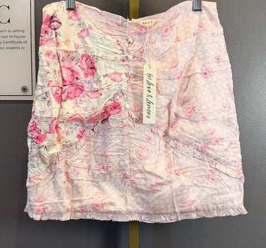 NWT Floral Print Ruched Skirt