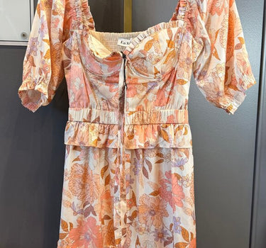 NWT Floral Print Puff Sleeve Dress