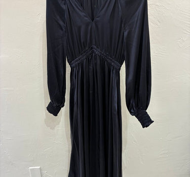 LA Ligne navy ruched maxi dress