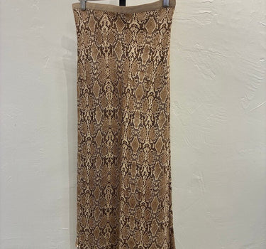 Anine Bing Snakeskin Print Midi Skirt