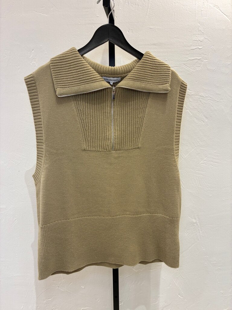WeWoreWhat Zip-Up Knit Sweater Vest