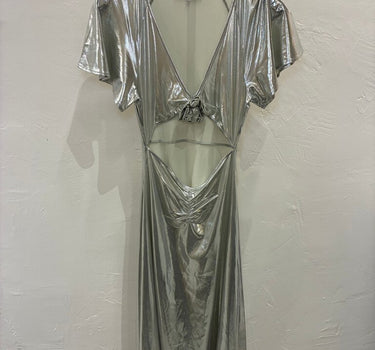 WeWoreWhat Silver Metallic Dress
