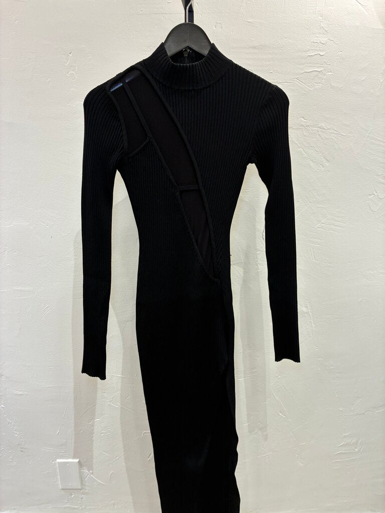 David Koma Ribbed Long Sleeve Dress