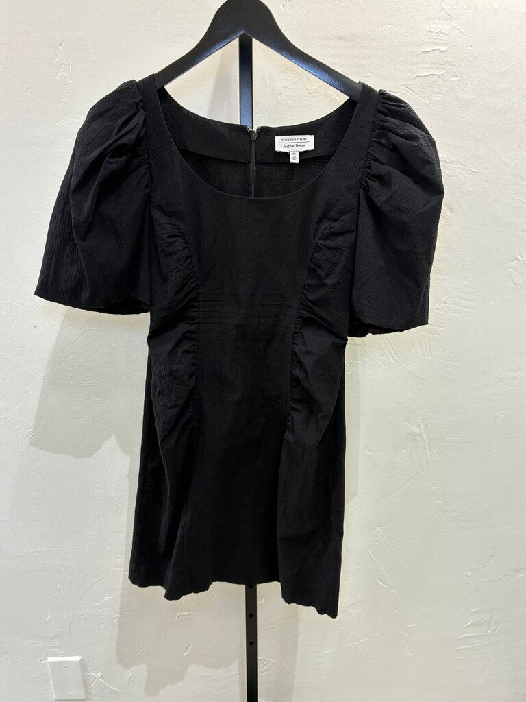 & Other Stories Black Puff Sleeve Dress