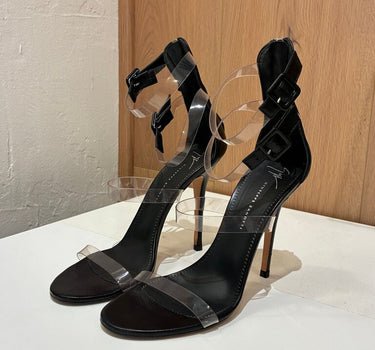 Giuseppe Zanotti Black High Heels with Clear Straps