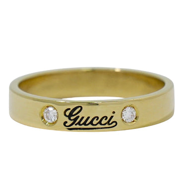 Gucci Logo Ring Yellow Gold with Diamond