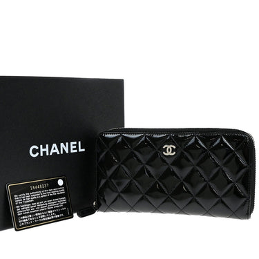 Chanel Brilliant Zip Around Wallet Quilted Patent