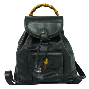 Gucci Vintage Bamboo Backpack Leather