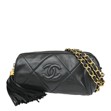 Chanel Vintage Diamond CC Barrel Bag Quilted Leather