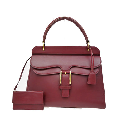 Gucci Belt Buckle Top Handle Bag Leather