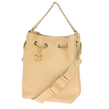 Chanel On My Shoulder Drawstring Bag Quilted Calfskin