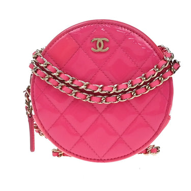 Chanel CC Round Mini Chain Shoulder Bag Patent leather