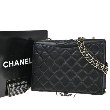 Chanel Vintage CC Chain Full Flap Bag Quilted Leather