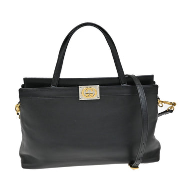 Gucci Linea Matisse Interlocking G Top Handle Tote Leather