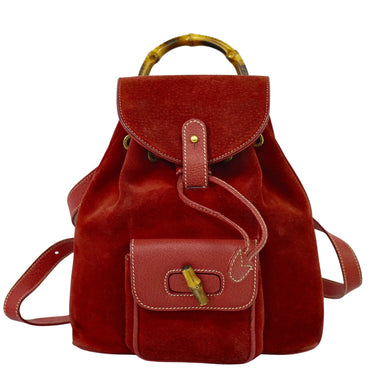 Gucci Vintage Bamboo Backpack Suede