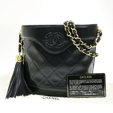 Chanel Vintage Tassel Box Bag Quilted Leather