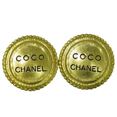 Chanel CC Hoop Clip-On Earrings Crystal Embellished Metal