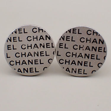 Chanel Vintage CC Round Button Clip-On Earrings Metal